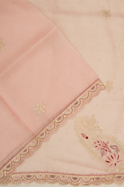 Organza Butta Pink Saree