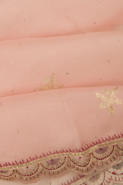 Organza Butta Pink Saree