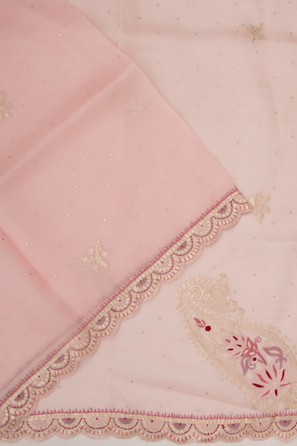 Organza Butta Pink Saree