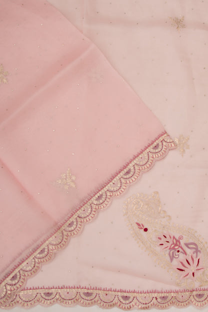 Organza Butta Pink Saree