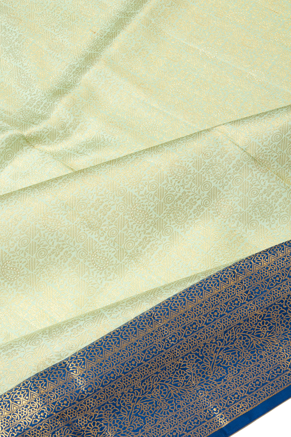 Kanchipuram Silk Brocade Pastel Green Saree