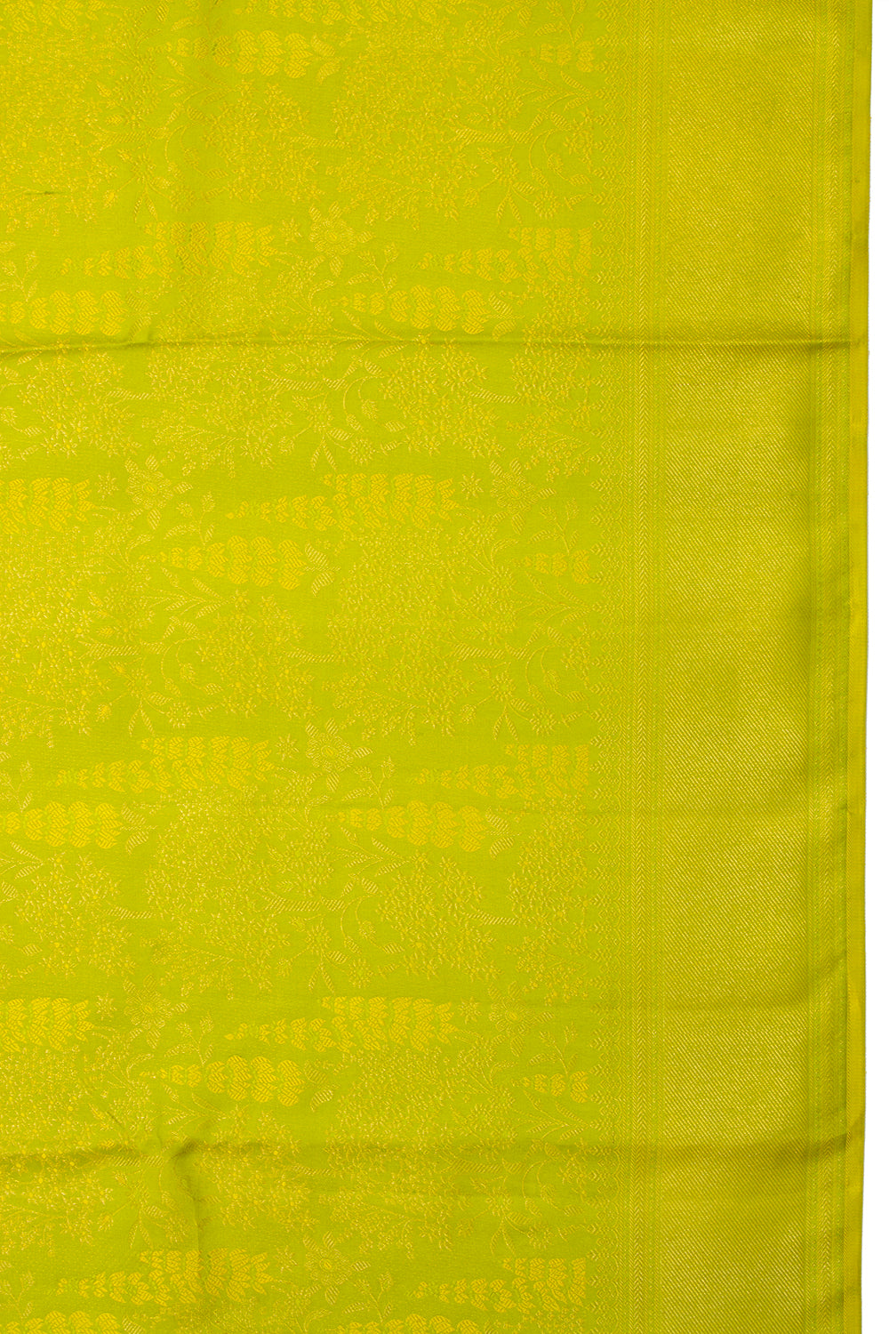 Kanchipuram Silk Brocade Lime Green Saree