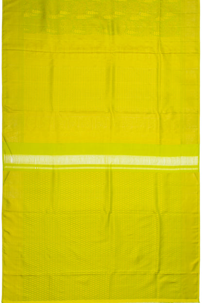 Kanchipuram Silk Brocade Lime Green Saree