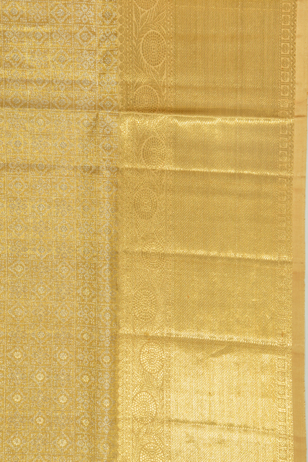Kanchipuram Silk Tissue Brocade Gold Saree