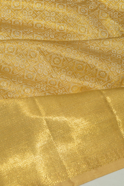 Kanchipuram Silk Tissue Brocade Gold Saree