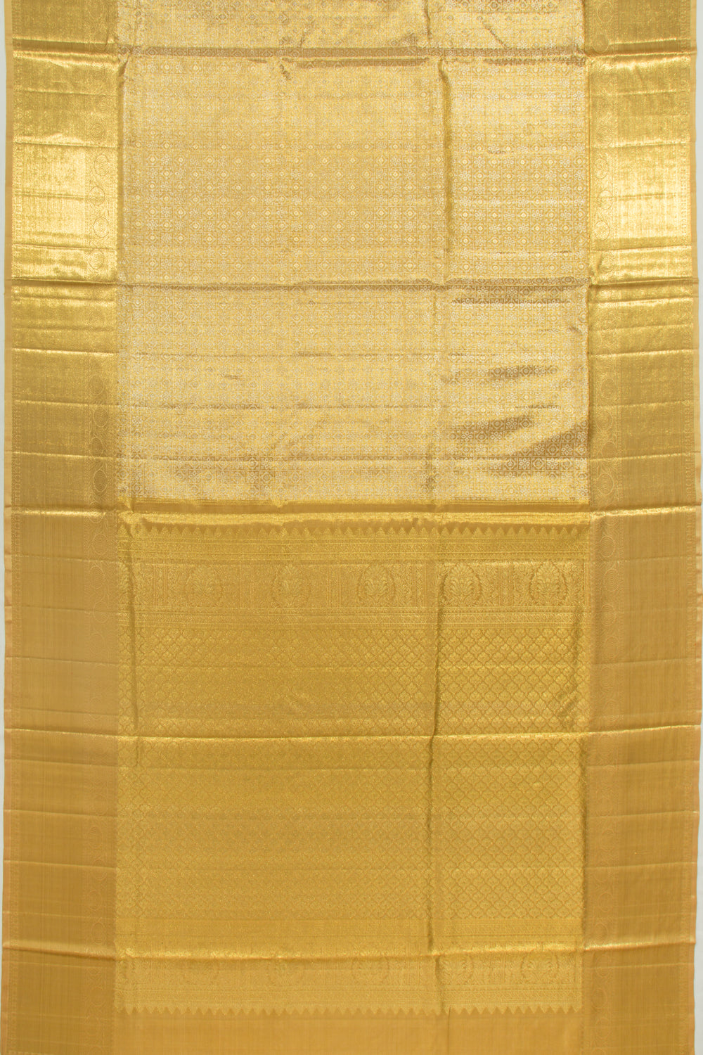 Kanchipuram Silk Tissue Brocade Gold Saree