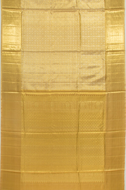 Kanchipuram Silk Tissue Brocade Gold Saree