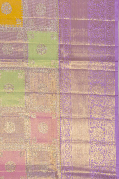 Kanchipuram Silk Tissue Brocade Lavender Saree