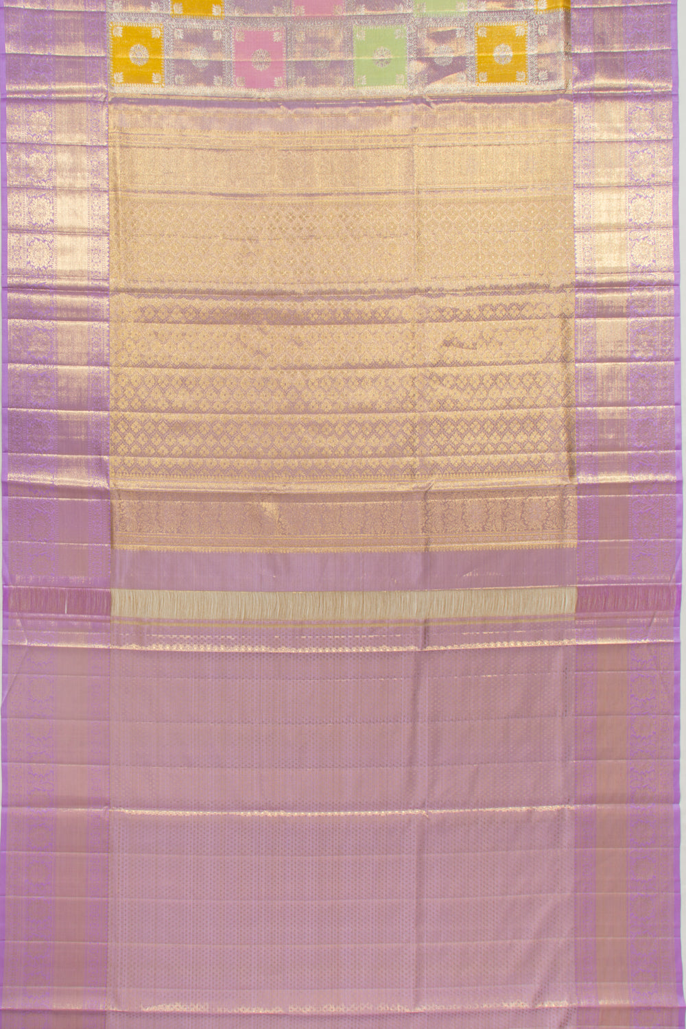 Kanchipuram Silk Tissue Brocade Lavender Saree