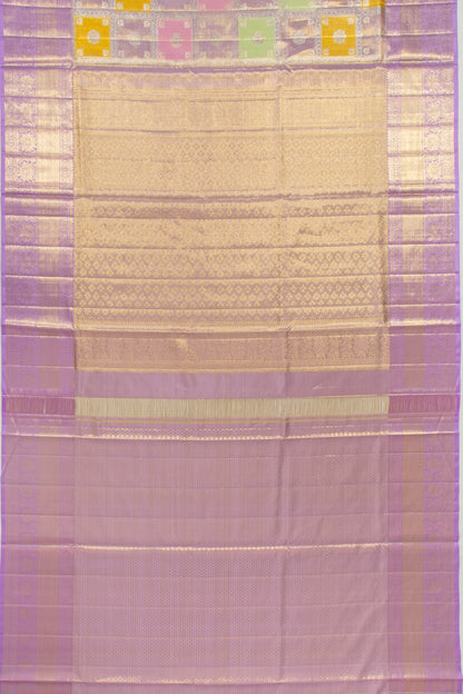 Kanchipuram Silk Tissue Brocade Lavender Saree
