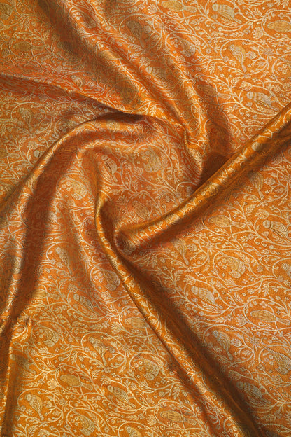 Kanchipuram Silk Tissue Brocade Gold Saree