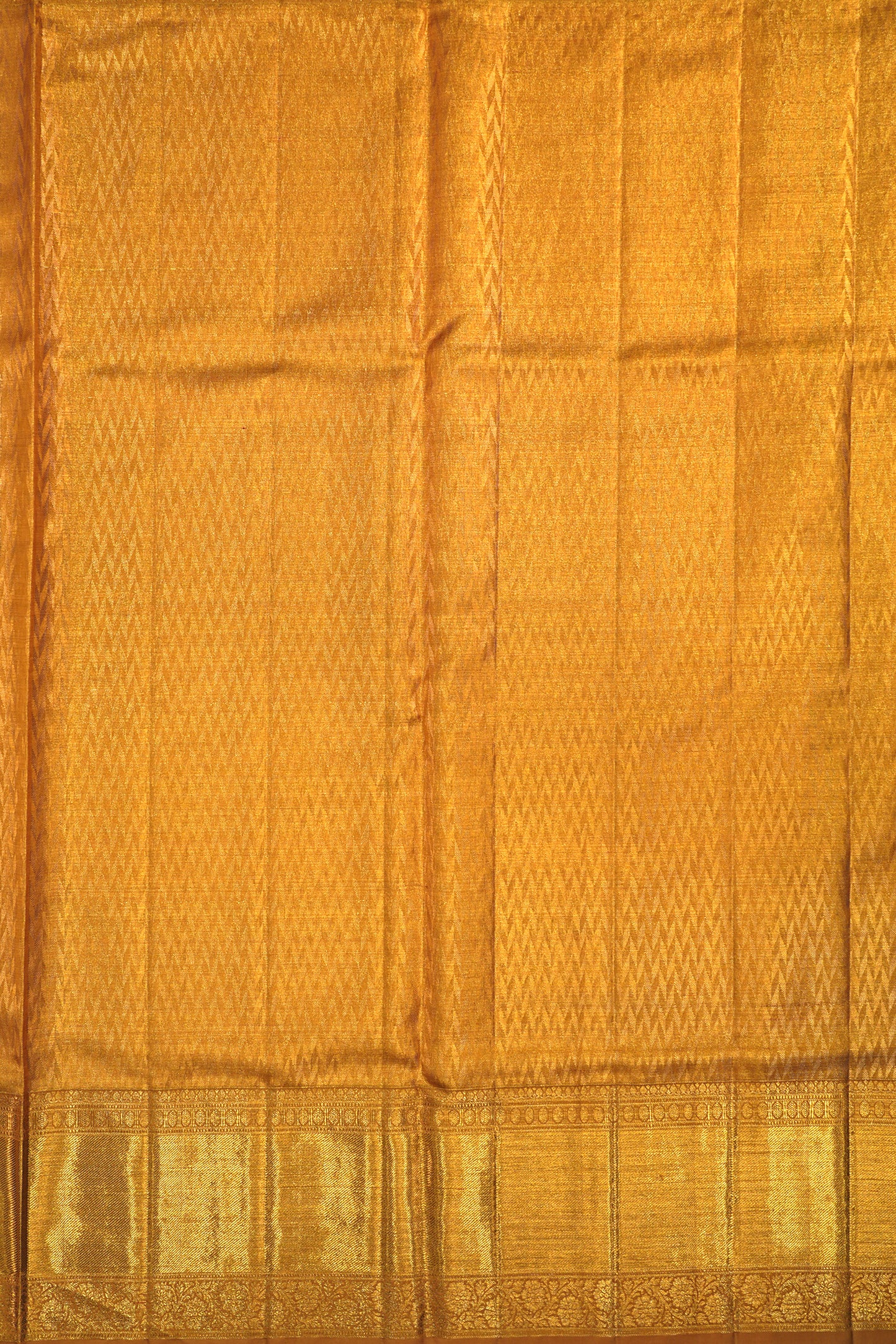 Kanchipuram Silk Tissue Brocade Gold Saree