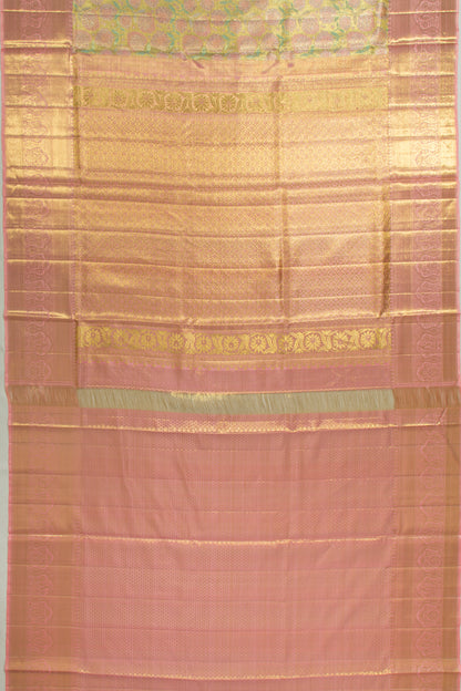 Kanchipuram Silk Tissue Jaal Gold Saree
