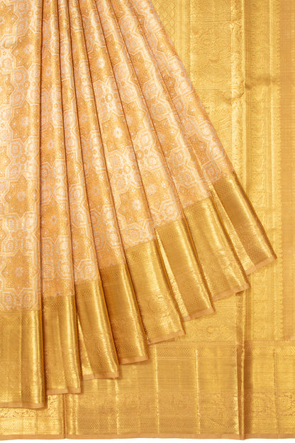 Kanchipuram Silk Tissue Brocade Gold Saree