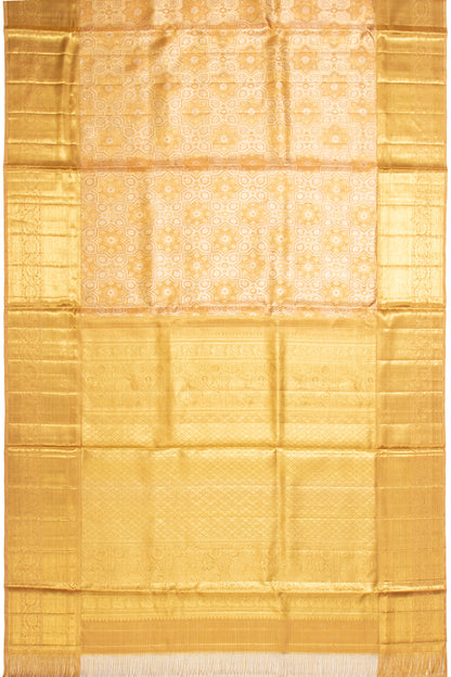 Kanchipuram Silk Tissue Brocade Gold Saree