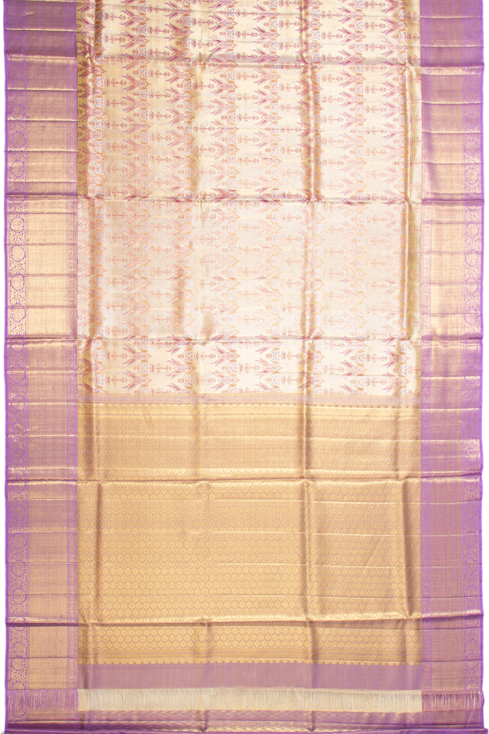 Kanchipuram Silk Tissue Brocade Gold Saree