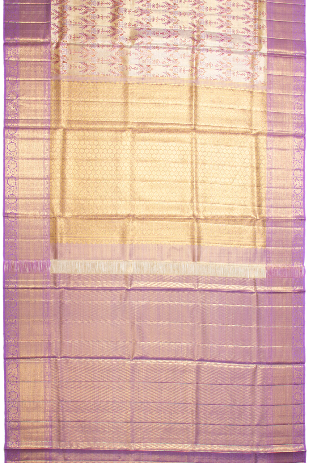 Kanchipuram Silk Tissue Brocade Gold Saree