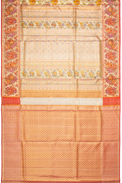 Kanchipuram Silk Tissue Brocade Gold Saree