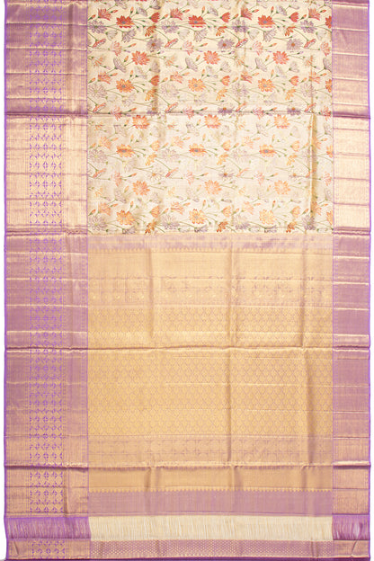 Kanchipuram Silk Tissue Brocade Gold Saree