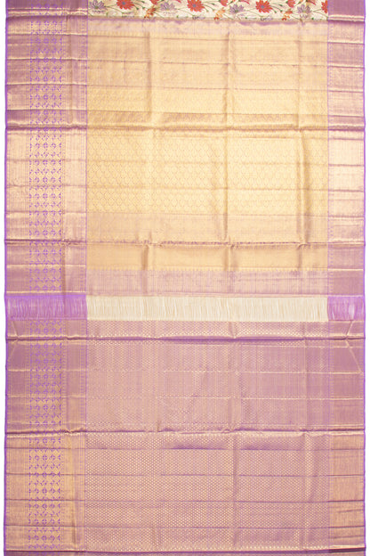Kanchipuram Silk Tissue Brocade Gold Saree