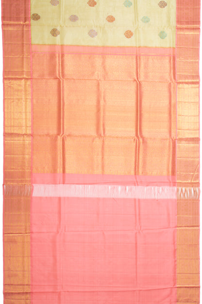 Kanchipuram Kora Organza Tissue Butta Pista Green Saree