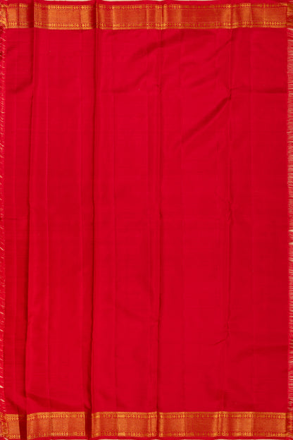 Kanchipuram Silk Leheriya Red Saree