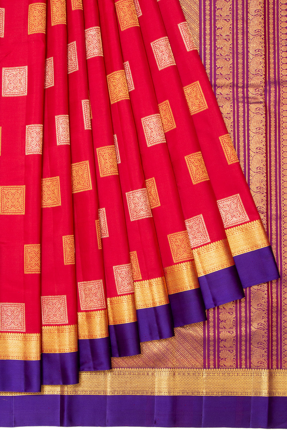 Kanchipuram Silk Butta Red Saree
