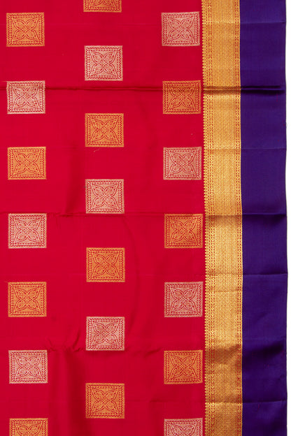 Kanchipuram Silk Butta Red Saree