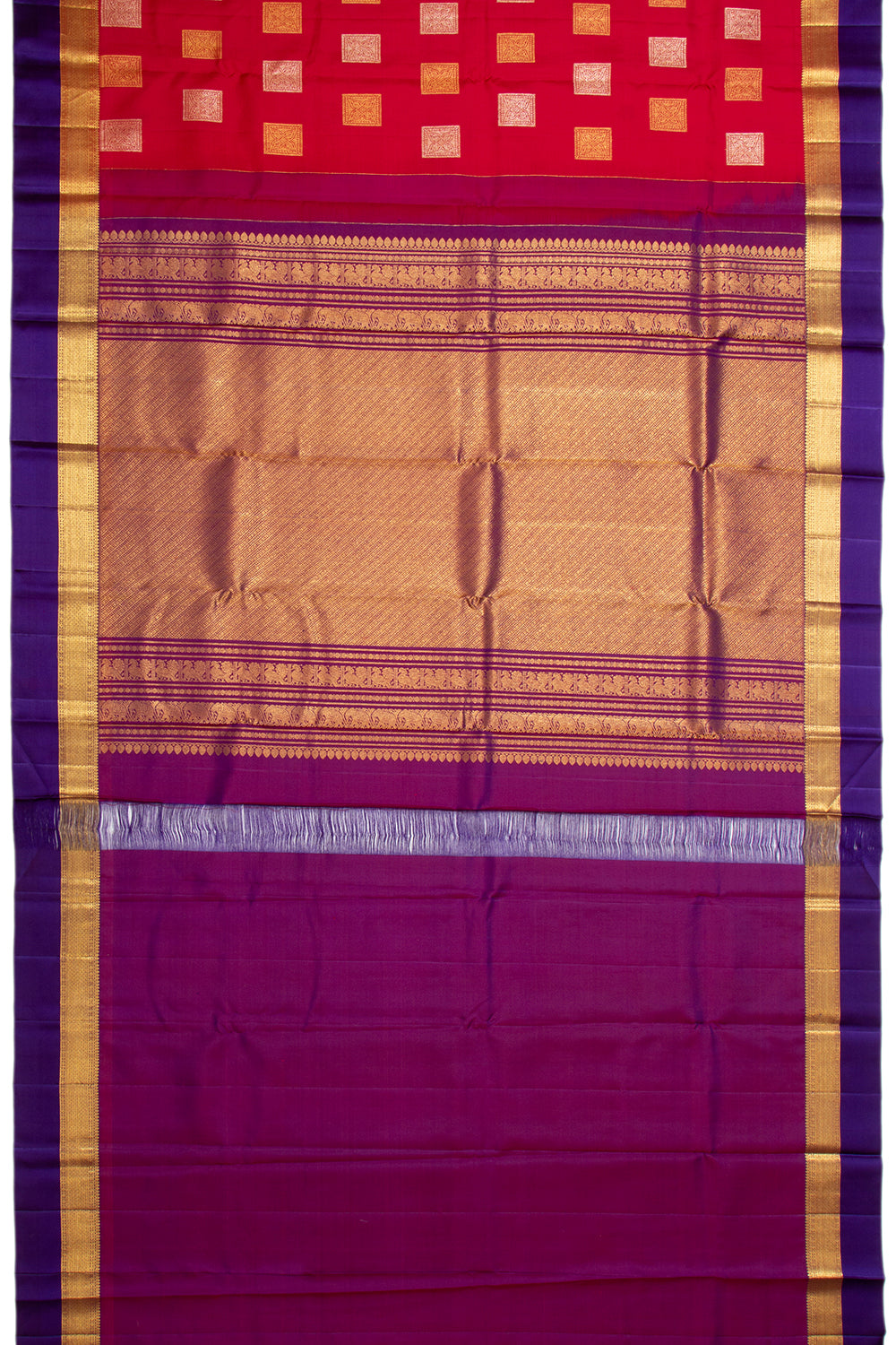 Kanchipuram Silk Butta Red Saree