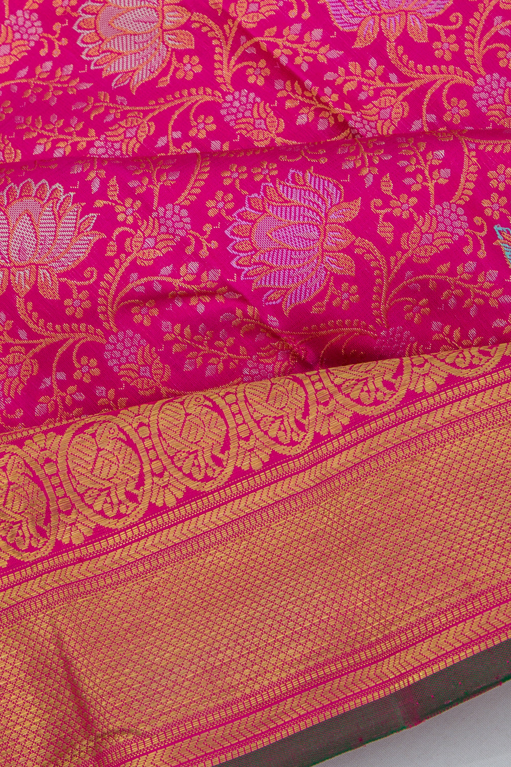 Kanchipuram Silk Brocade Pink Saree