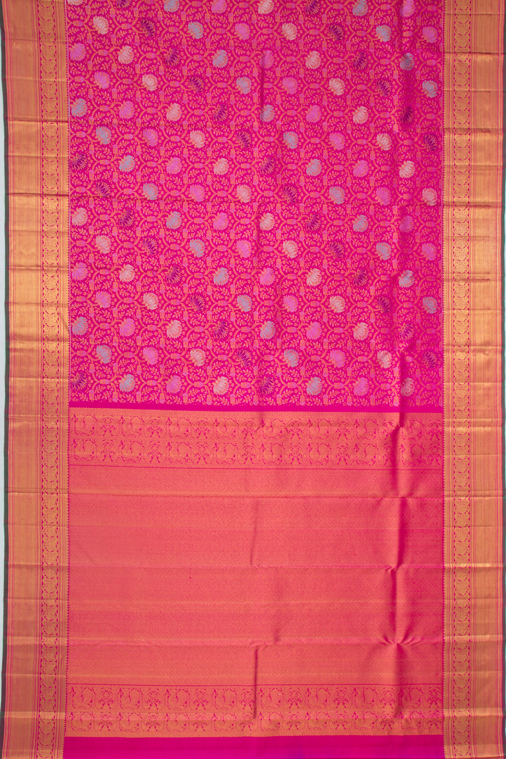 Kanchipuram Silk Brocade Pink Saree