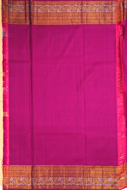 Kanchipuram Silk Tissue Horiozntal Lines Multicolor Saree