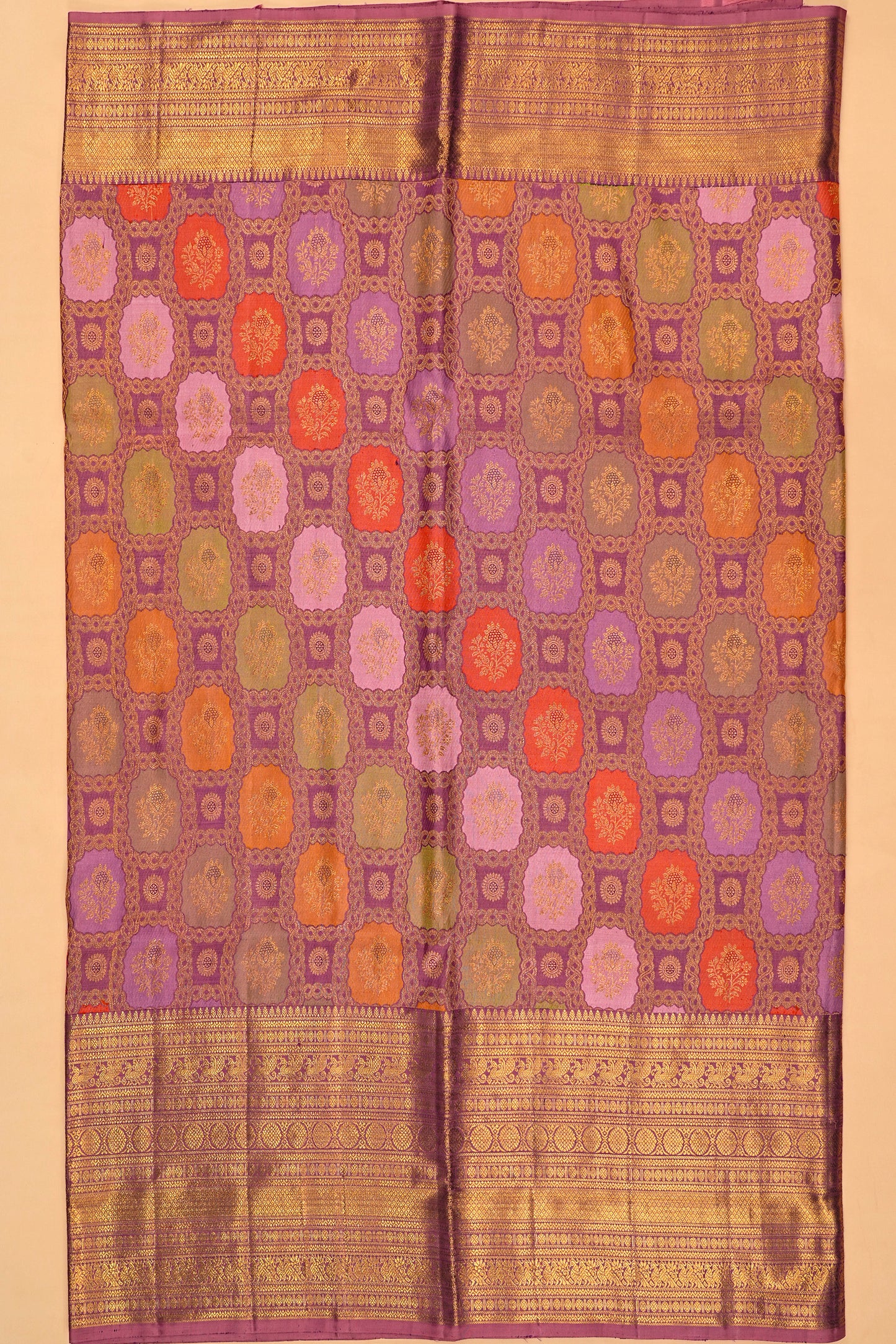 Kanchipuram Silk Brocade Lavender Saree