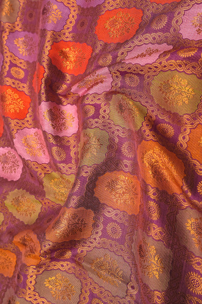 Kanchipuram Silk Brocade Lavender Saree