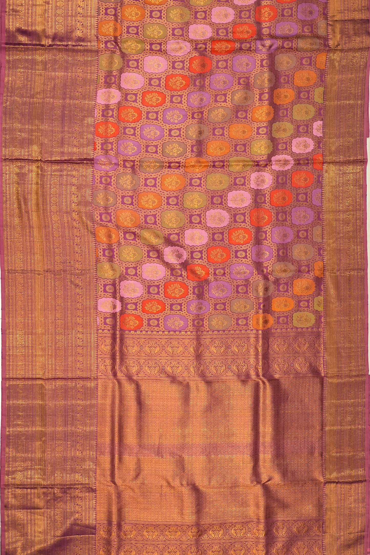 Kanchipuram Silk Brocade Lavender Saree
