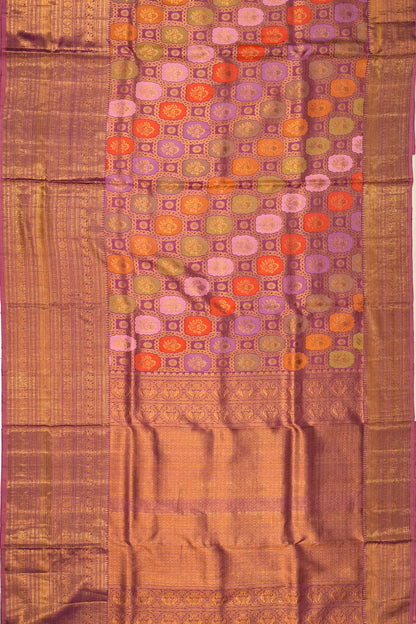 Kanchipuram Silk Brocade Lavender Saree