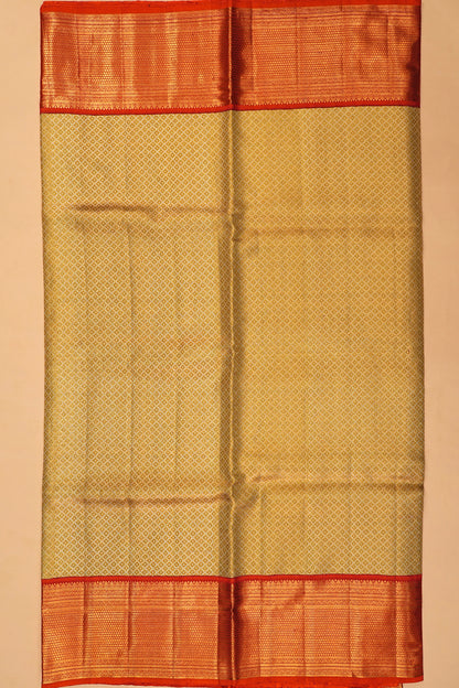 Kanchipuram Silk Tissue Brocade Gold Saree