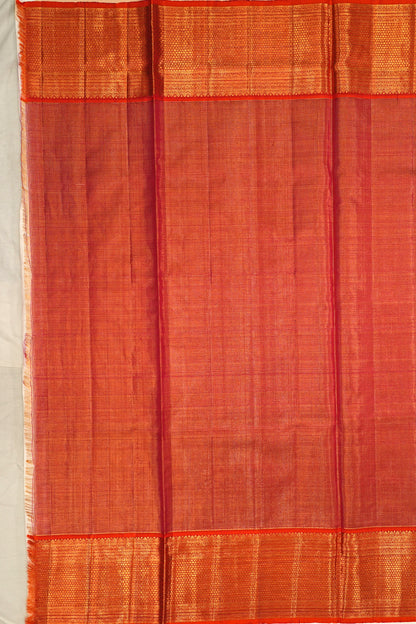 Kanchipuram Silk Tissue Brocade Gold Saree