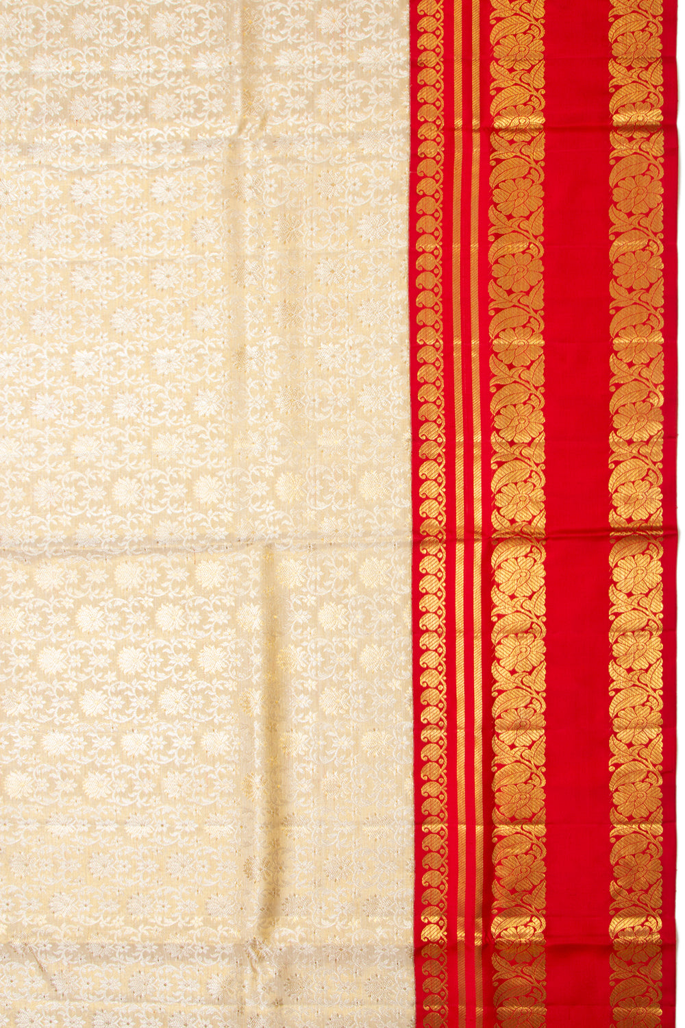 Kanchipuram Silk Tissue Brocade Gold Saree
