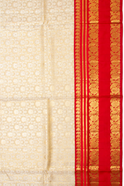 Kanchipuram Silk Tissue Brocade Gold Saree