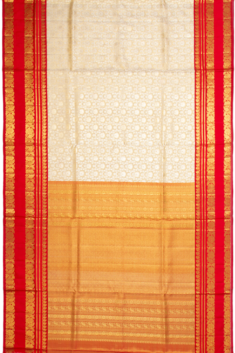 Kanchipuram Silk Tissue Brocade Gold Saree