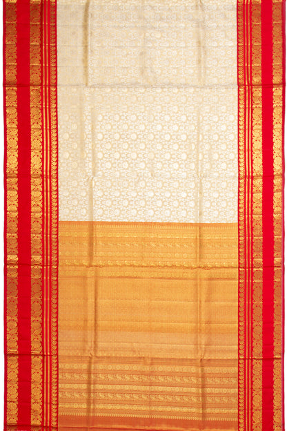Kanchipuram Silk Tissue Brocade Gold Saree