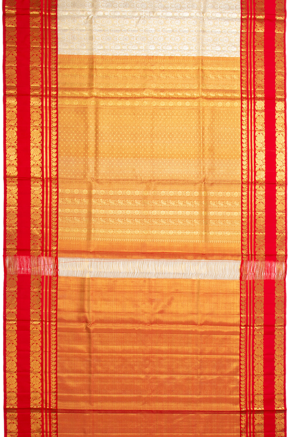 Kanchipuram Silk Tissue Brocade Gold Saree