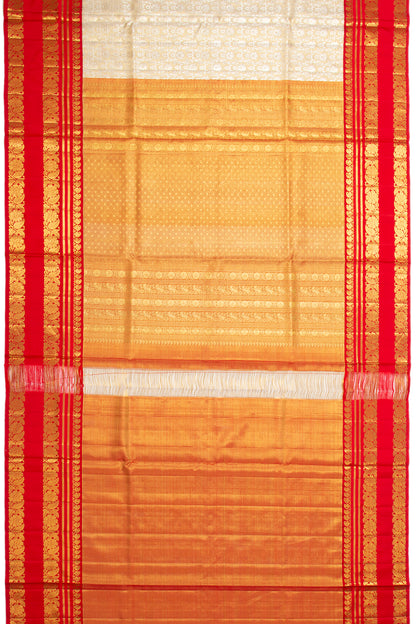 Kanchipuram Silk Tissue Brocade Gold Saree