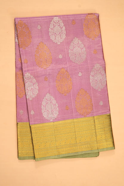 Kanchipuram Silk Tissue Butta Lavender Saree