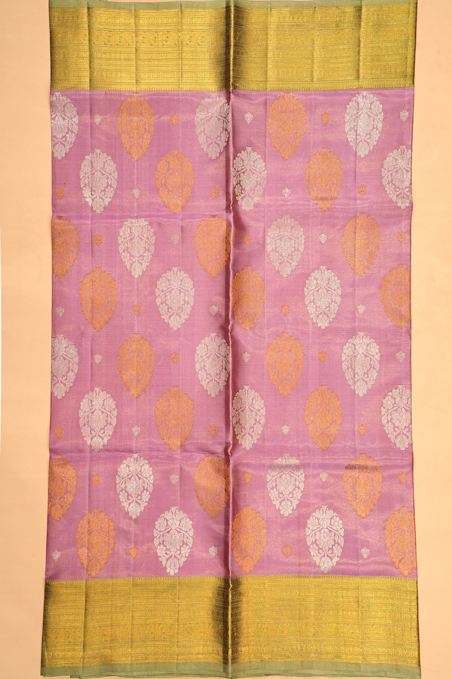 Kanchipuram Silk Tissue Butta Lavender Saree