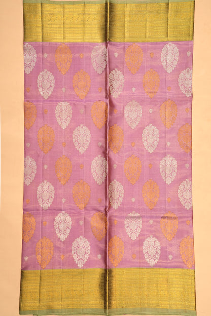 Kanchipuram Silk Tissue Butta Lavender Saree