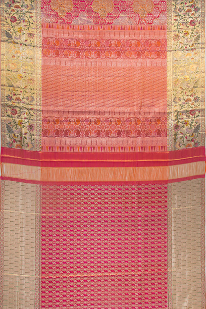 Kanchipuram Silk Tissue Brocade Pink Saree