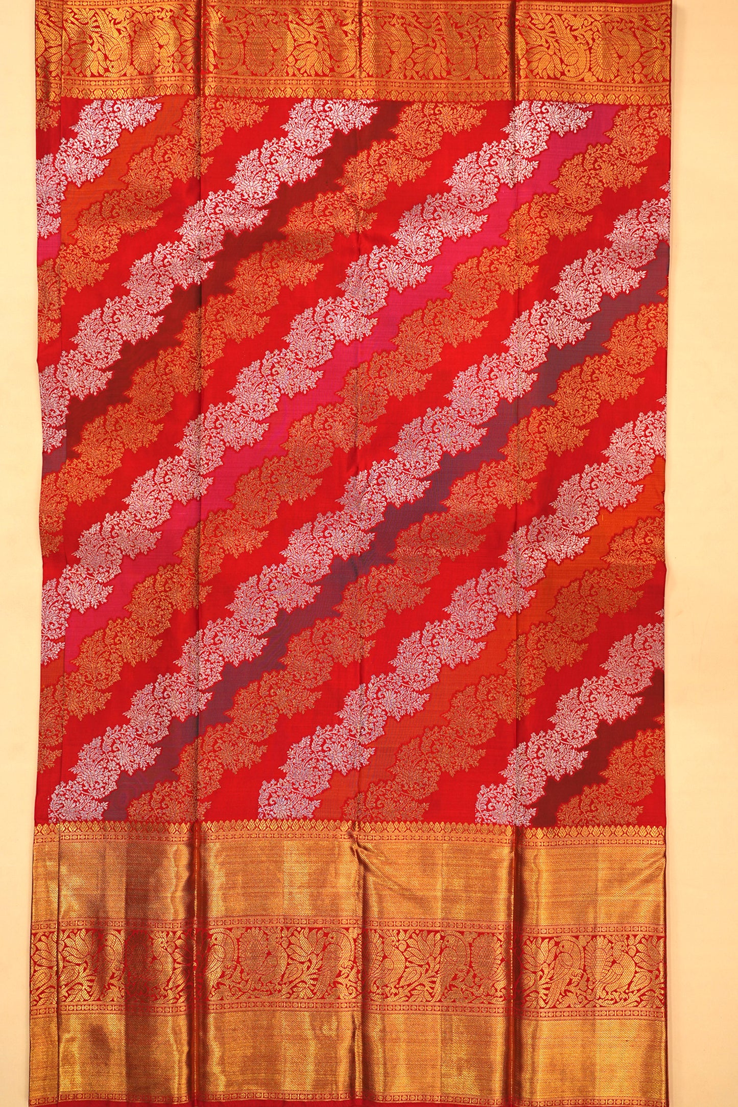 Kanchipuram Silk Jaal Red Saree
