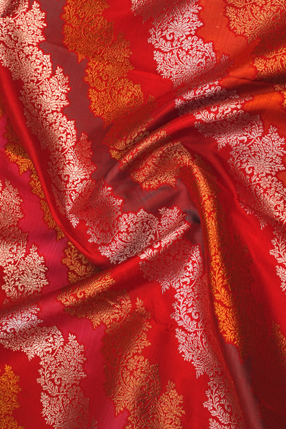 Kanchipuram Silk Jaal Red Saree